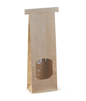 Small Window Retail Bags With Tin-Tie