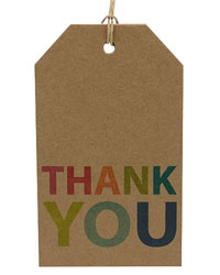 Cardboard Thank You Bright Tag