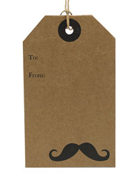 Cardboard Moustache Gift Tag