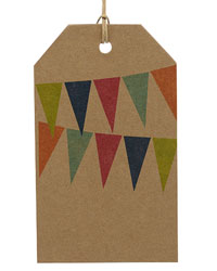 Cardboard Gift Tag Bunting Bright