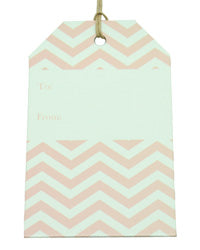 Cardboard Gift Tag Chevron Pale Pink