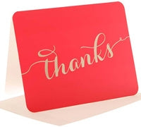 Hipp thank you cards - cerise/gold