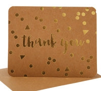 Hipp thank you cards - confetti/kraft and foil