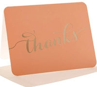 Hipp thank you cards - peach/gold