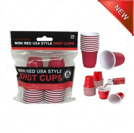 Mini Red USA Style Shot Glasses