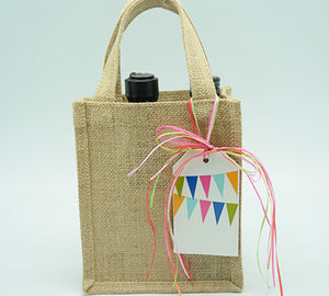 Jute 2 Bottle Bag XS- Natural