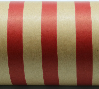 Red Scarlet On Kraft Gift Wrapping Paper