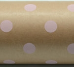 Pink Spots On Kraft Gift Wrapping Paper