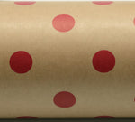 Red Dots On Kraft Gift Wrapping Paper